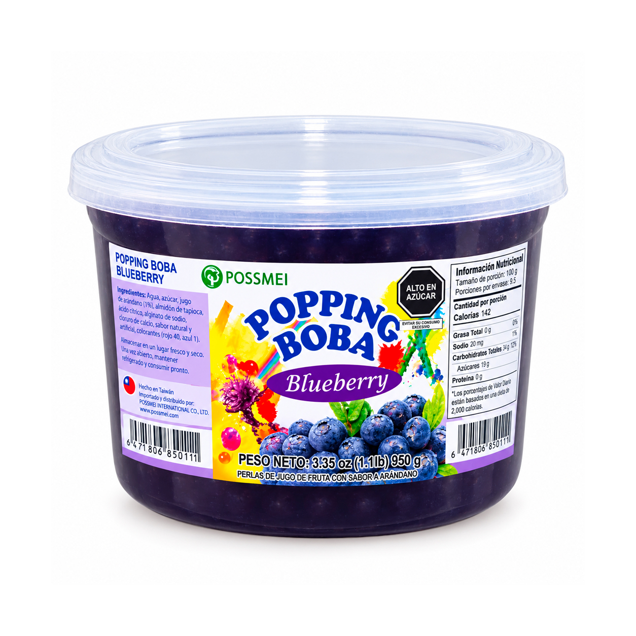 Popping boba sabor arándano 950g