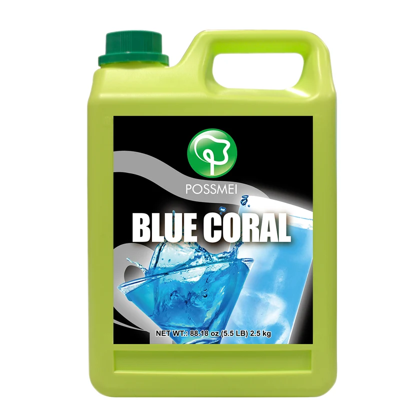 Jarabe concentrado de sabor a Coral Azul