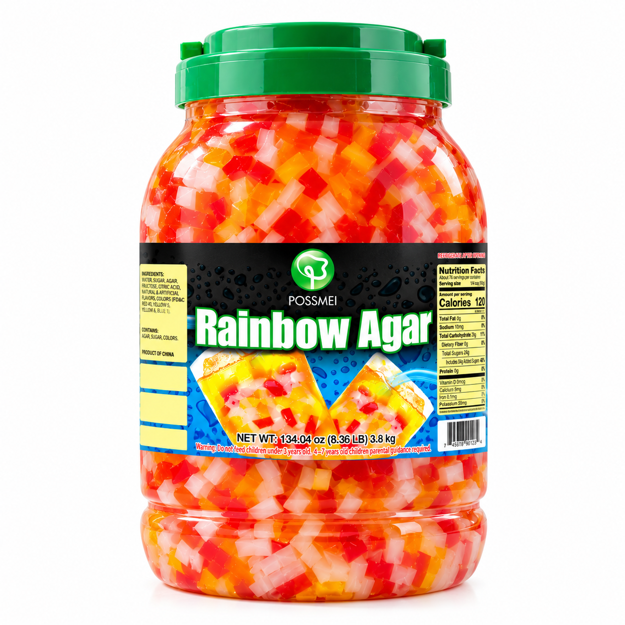 Jelly arcoíris para bebidas