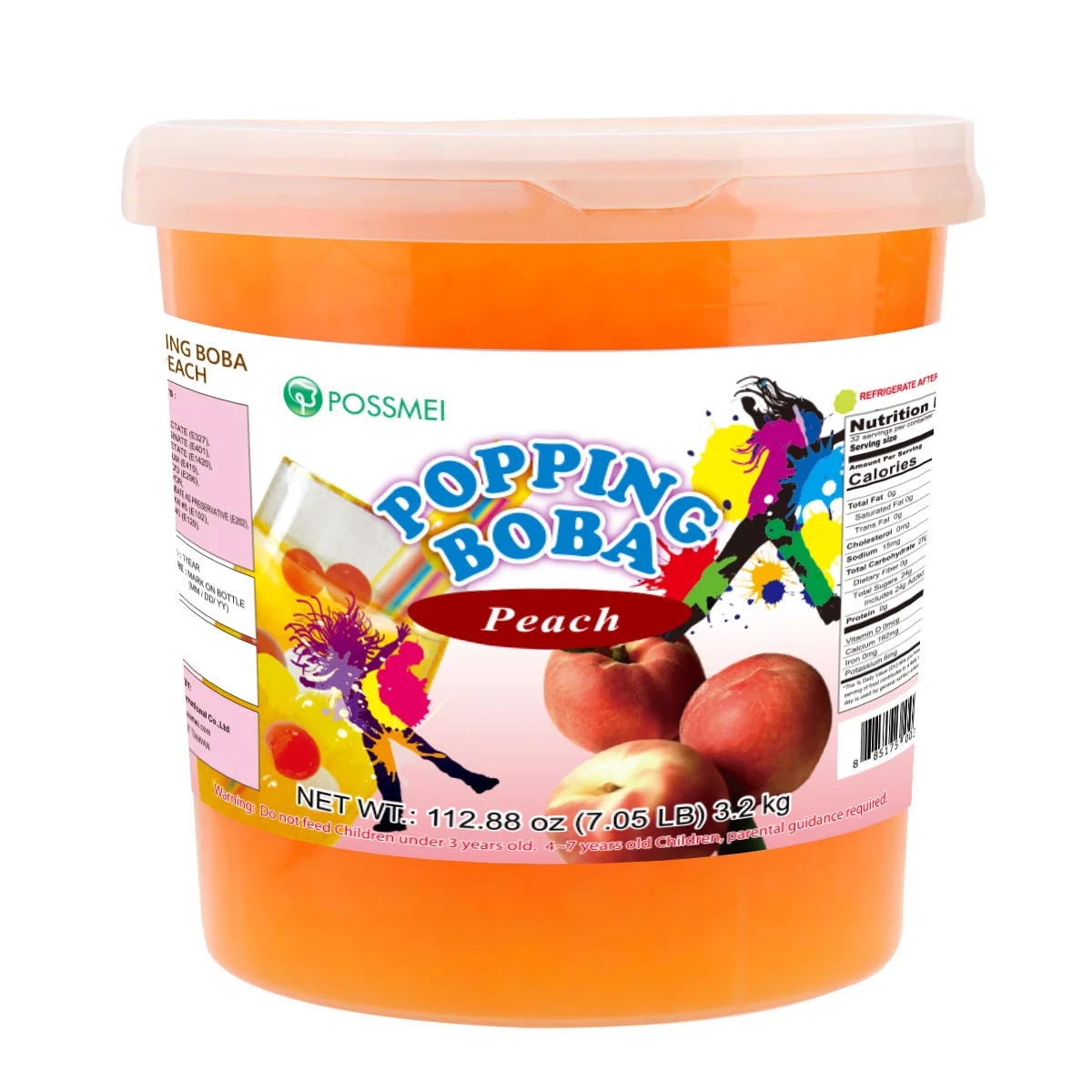 Popping boba sabor melocotón