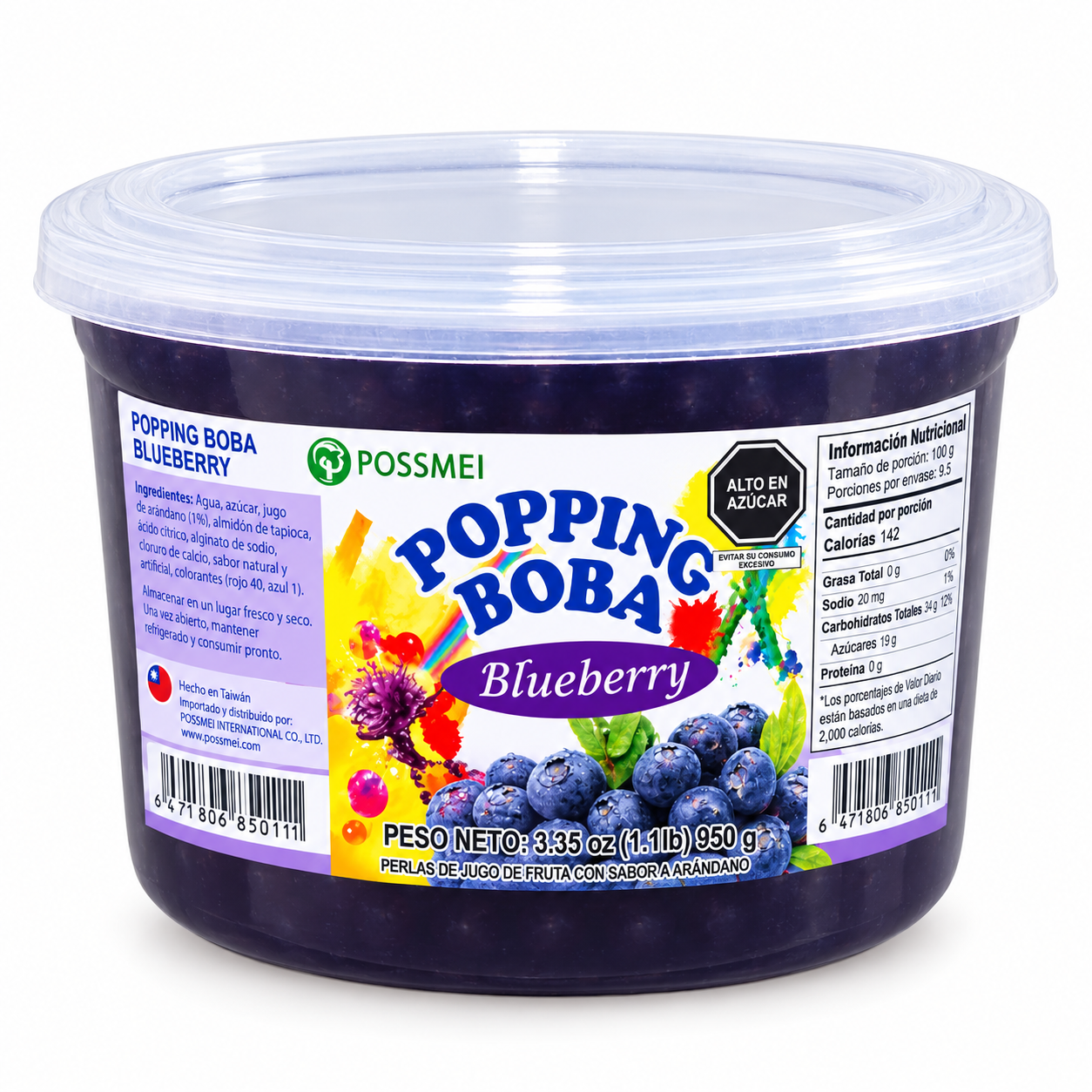 Popping boba sabor arándano 950g